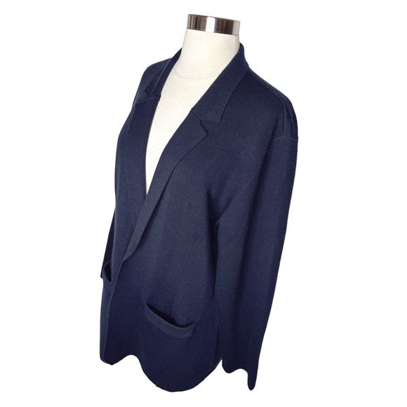 Kobi Halperin Navy Blue Beth Open Front Sweater Blazer - Size XL - Picture 2 of 5